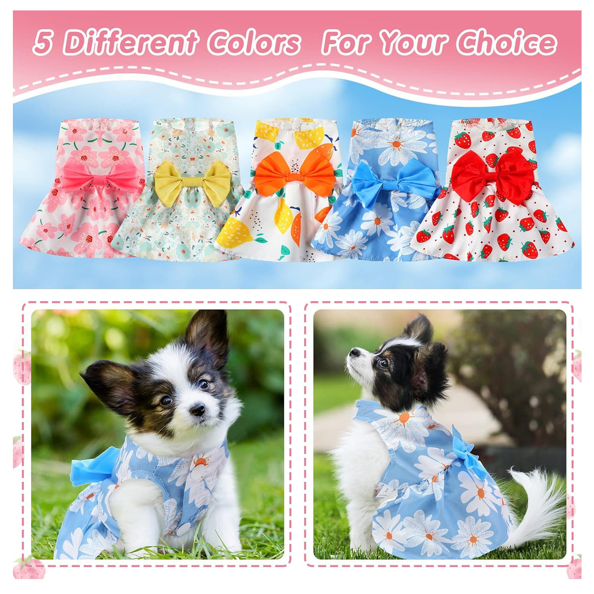 5 Floral Puppy Dresses for Small Dogs: Princess Bowknot Summer Outfits