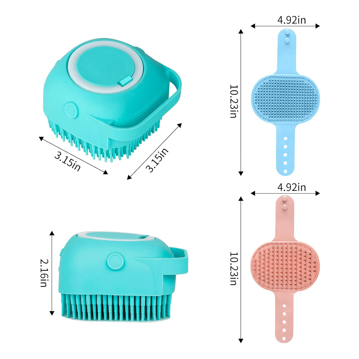 3PCS Dog Bath Brush | Dog Shampoo brush | Dog Scrubber for Bath