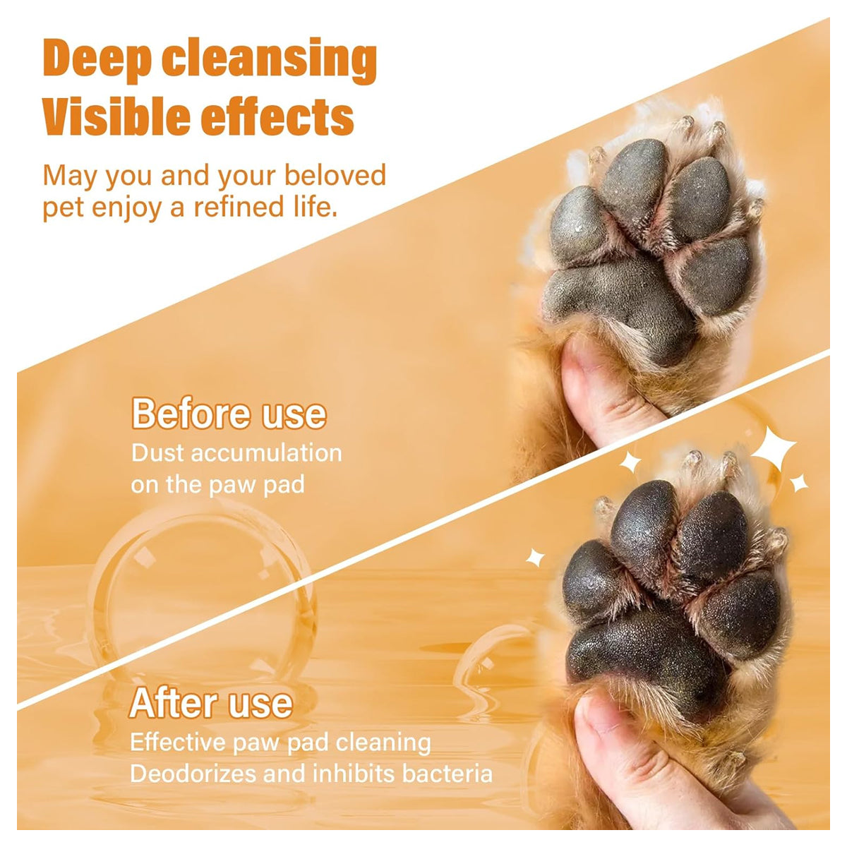 PET Paw Cleaner for Dogs and Cats,Magic Foam - Clean Paws No-Rinse Foaming Cleanser-Dry Shampoo