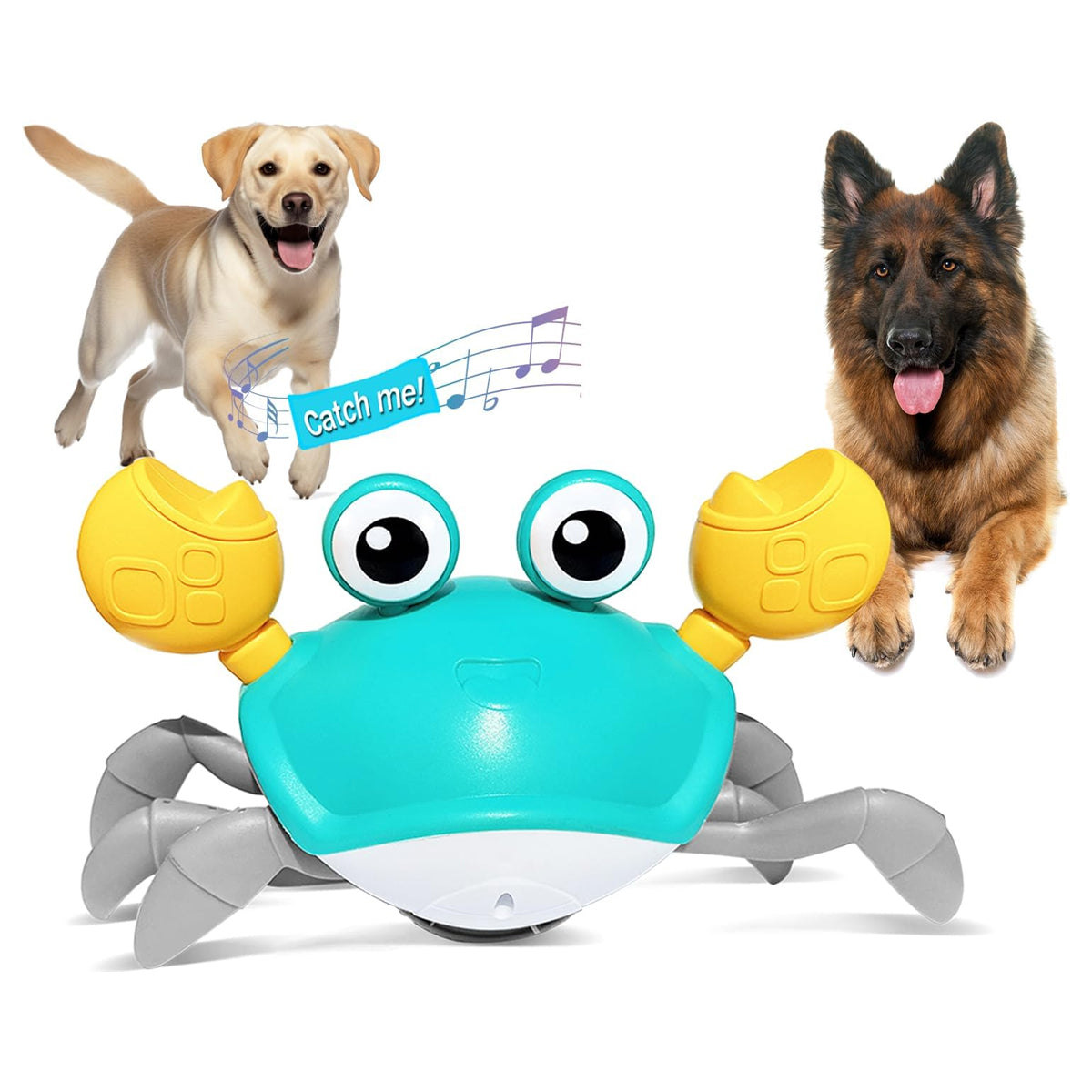 Crawling Crab Dog Toys,Escaping Crab Dog Toy with Obstacle Avoidance Sensor