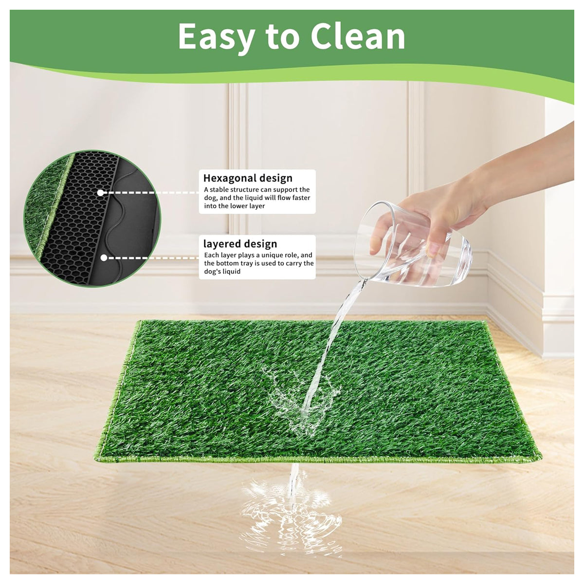 Grass Pad for Dogs,17”x25” Dog Grass Pad with Tray,Indoor&Outdoor Dog Potty Tray