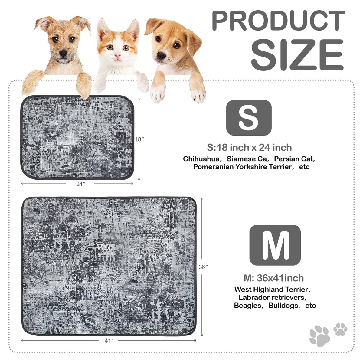 Washable Pee Pads for Dogs, 2 Pack Reusable Puppy Pads