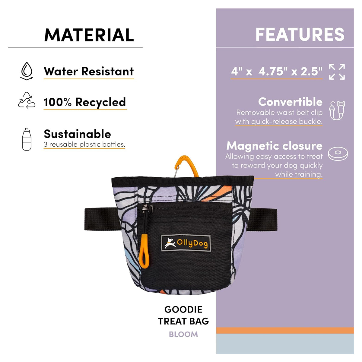 Hands-Free Dog Treat Pouch with Waist Belt Clip, Magnetic Closure, and Versatile Wear Options - Perfect for Training and Behavior Aid