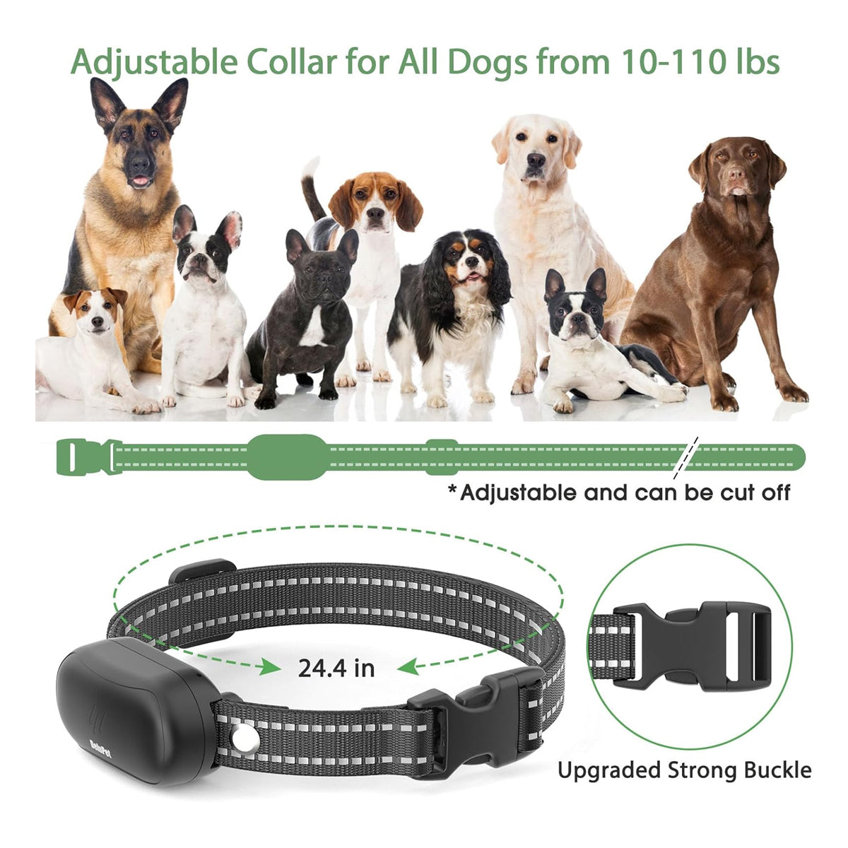 Electric Dog Training Collar with Remote 1600FT, Rechargeable E-Collar Waterproof Collars with 3 Training Modes