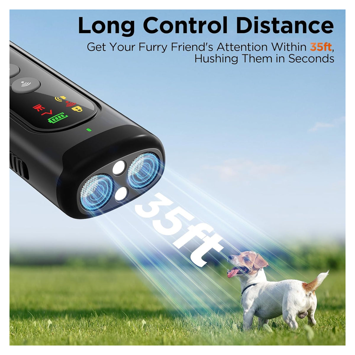 2024 Dog Bark Deterrent Device, Anti-Bark Device for Dog Training, No Need to Yell or Pat, Simply Point at The Dog Within 35ft, Ultra-Bright LED Flashlight | Bark Collar Alternative