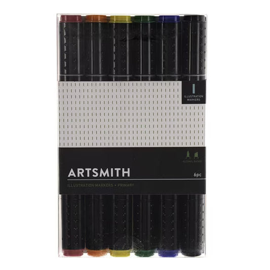 6ct Dual Tip Primary Illustration Markers by Artsmith