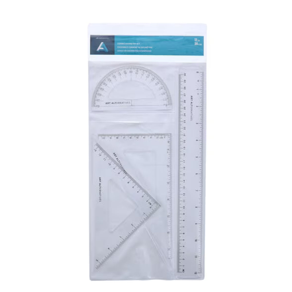 Art Alternatives Geometry Set 12" Ruler 4 pieces