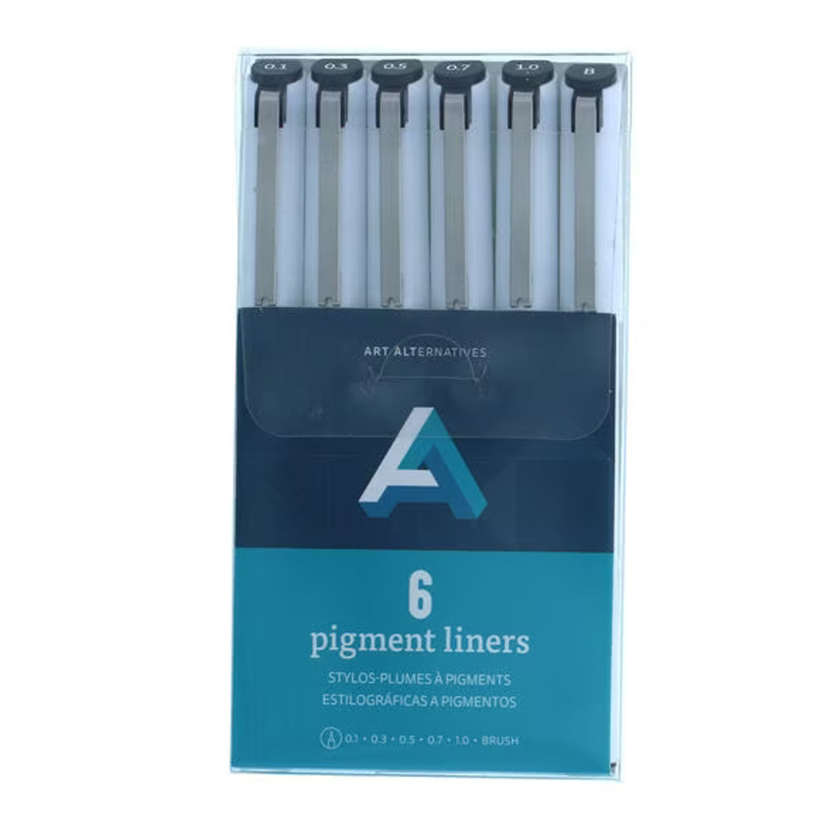 Art Alternatives Pigment Liner 6-Pen Brush Set Black