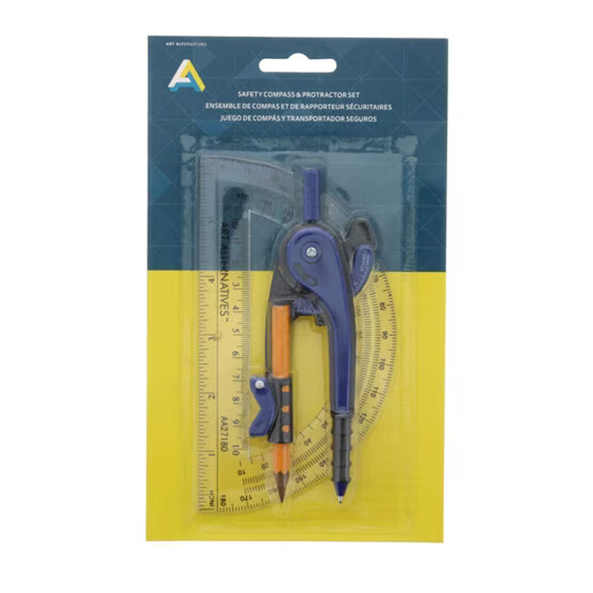 Art Alternatives Safety Compass & Protractor Set