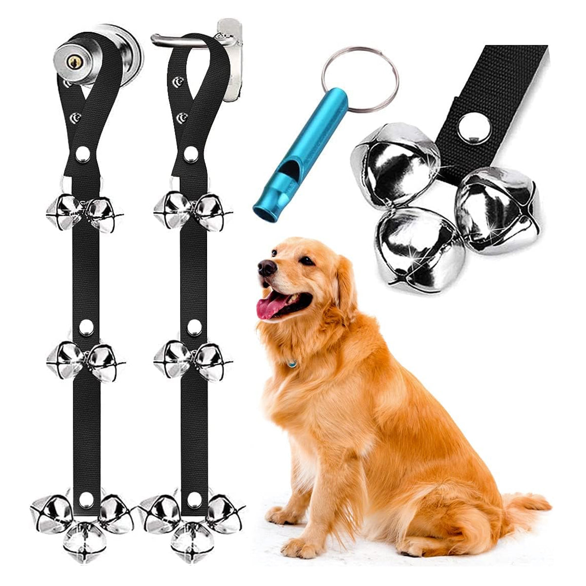 Premium Quality Dog Doorbells for Easy Puppy Potty Training - Adjustable and Extra Loud with 7 Large Bells