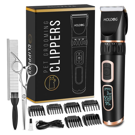 Cordless Pet Clippers: Professional Grooming Tool for Dogs and Cats - 3-Speed, Low Noise, Rechargeable, Heavy-Duty Desig