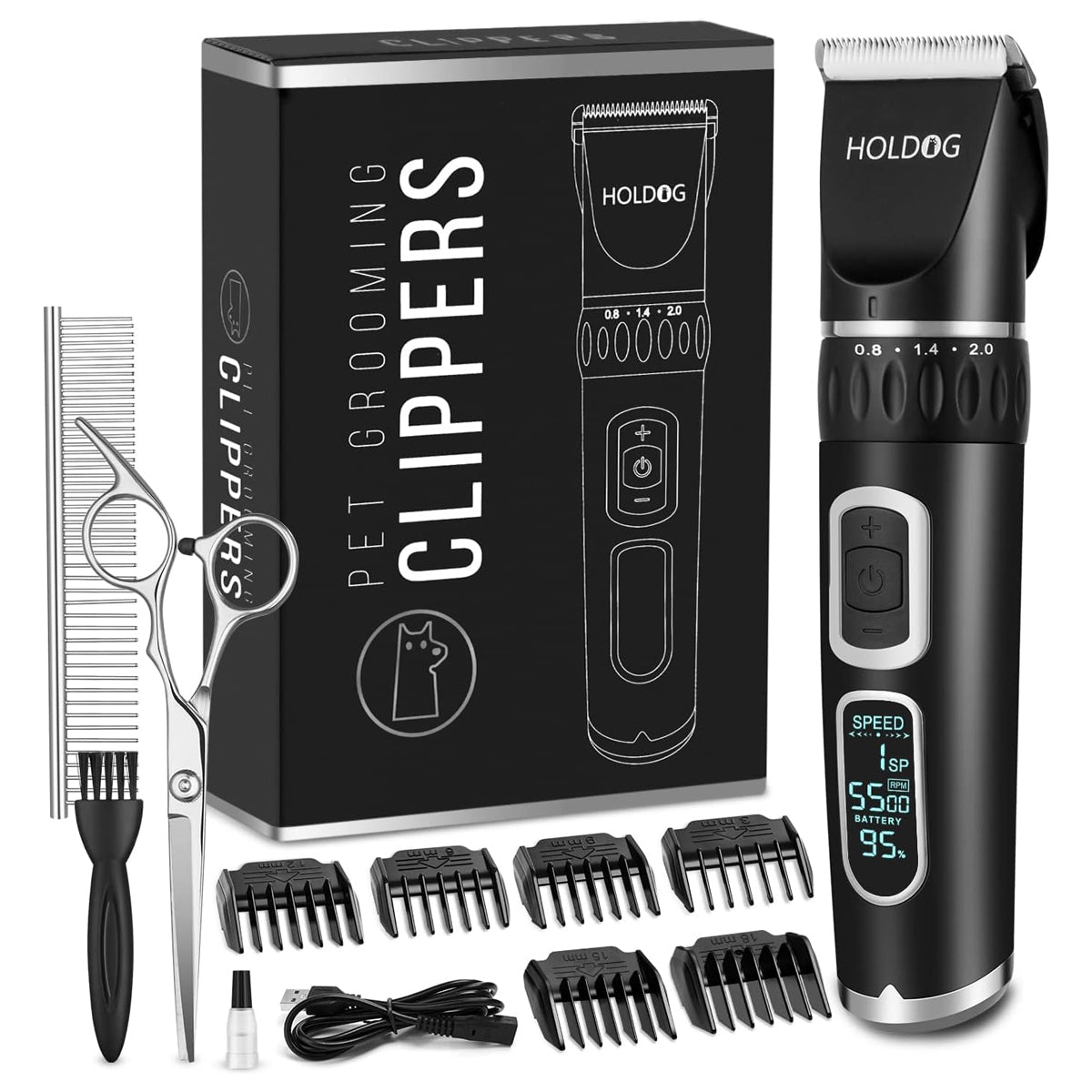 Cordless Pet Clippers: Professional Grooming Tool for Dogs and Cats - 3-Speed, Low Noise, Rechargeable, Heavy-Duty Desig