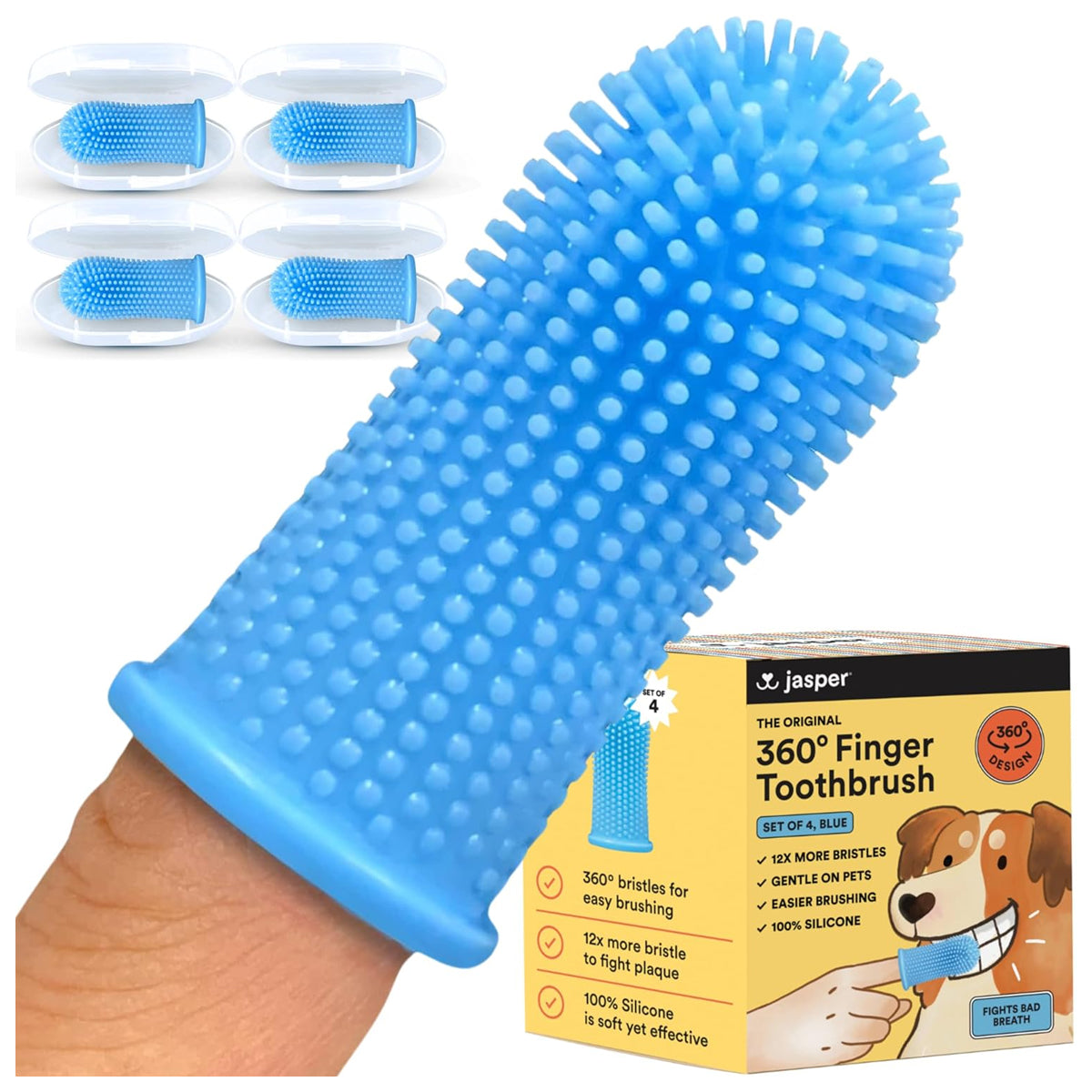 Complete Pet Dental Care Kit: 360º Toothbrushing for Dogs and Cats