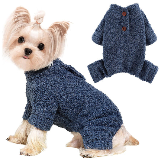 Dog Sweaters for Small Dogs Winter Small Dog Sweater Jumpsuits Fleece Warm Dog Clothes Dog Pajamas Pet Clothing