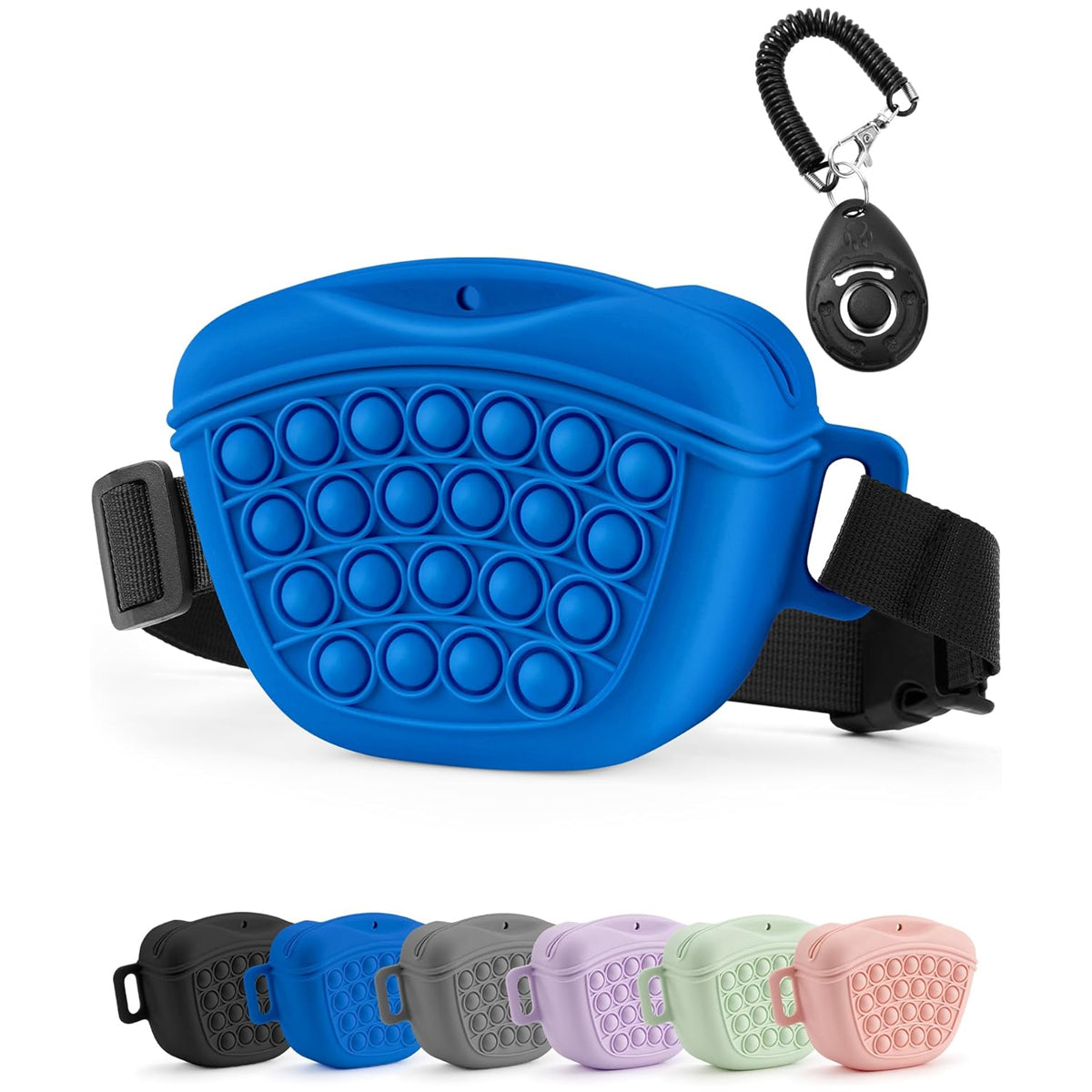 Dog Treat Pouch with Training Clicker 2.0-Upgrade Stronger Magnetic Closure to Avoid Spilling