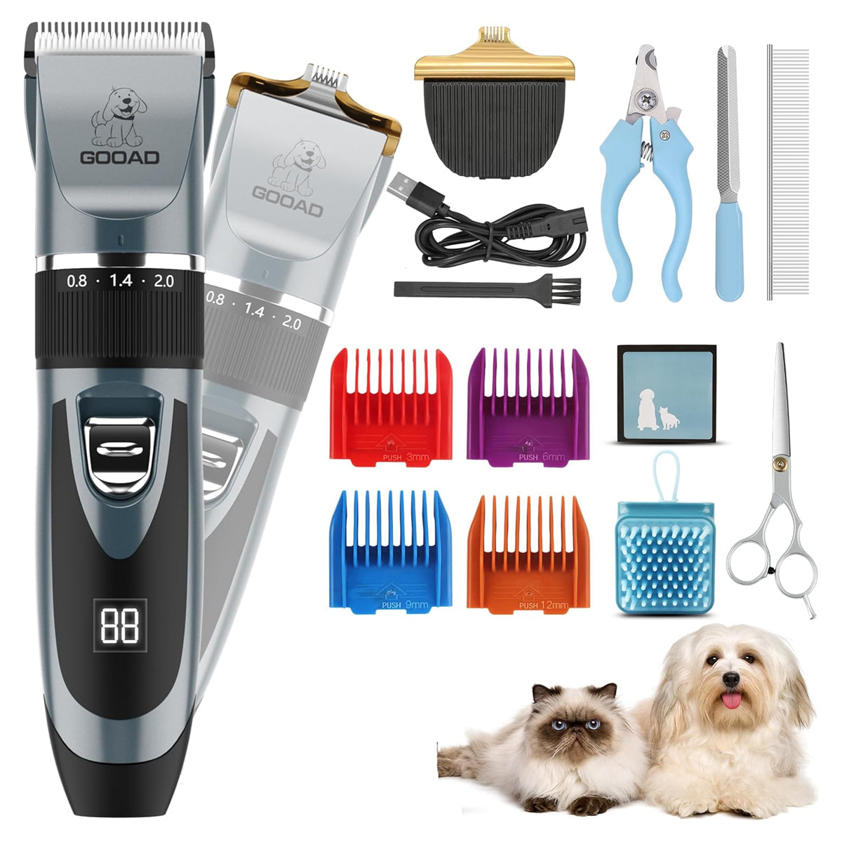 Rechargeable, Cordless Paw Trimmer and Pet Hair Clippers