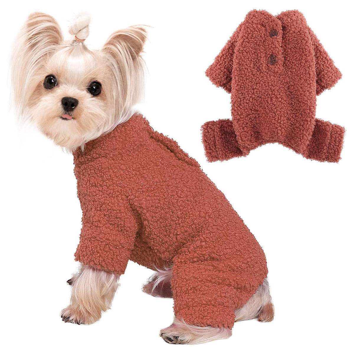 Dog Sweaters for Small Dogs Winter Small Dog Sweater Jumpsuits Fleece Warm Dog Clothes Dog Pajamas Pet Clothing