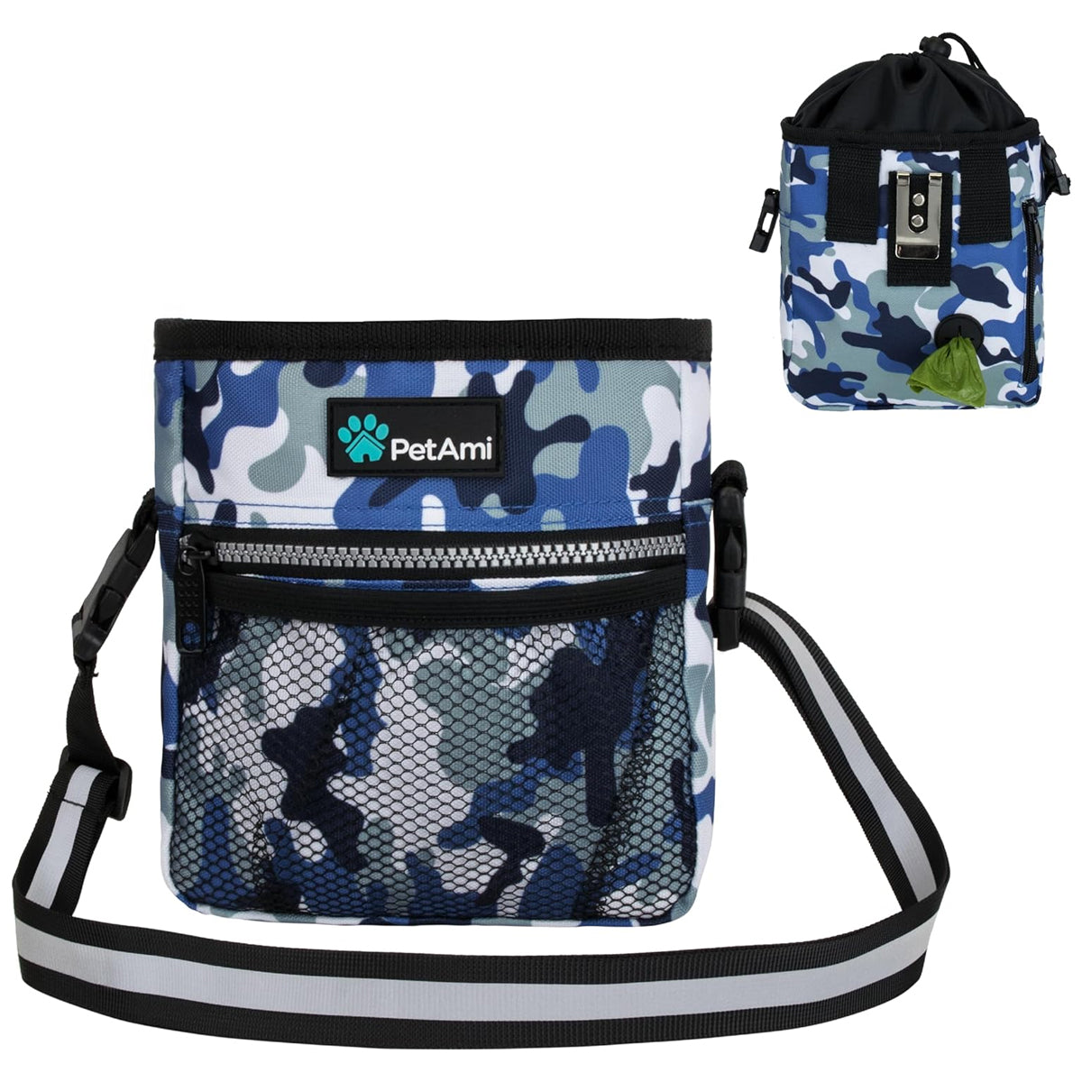 Dog Treat Pouch | Dog Training Pouch Bag with Waist Shoulder Strap, Poop Bag Dispenser