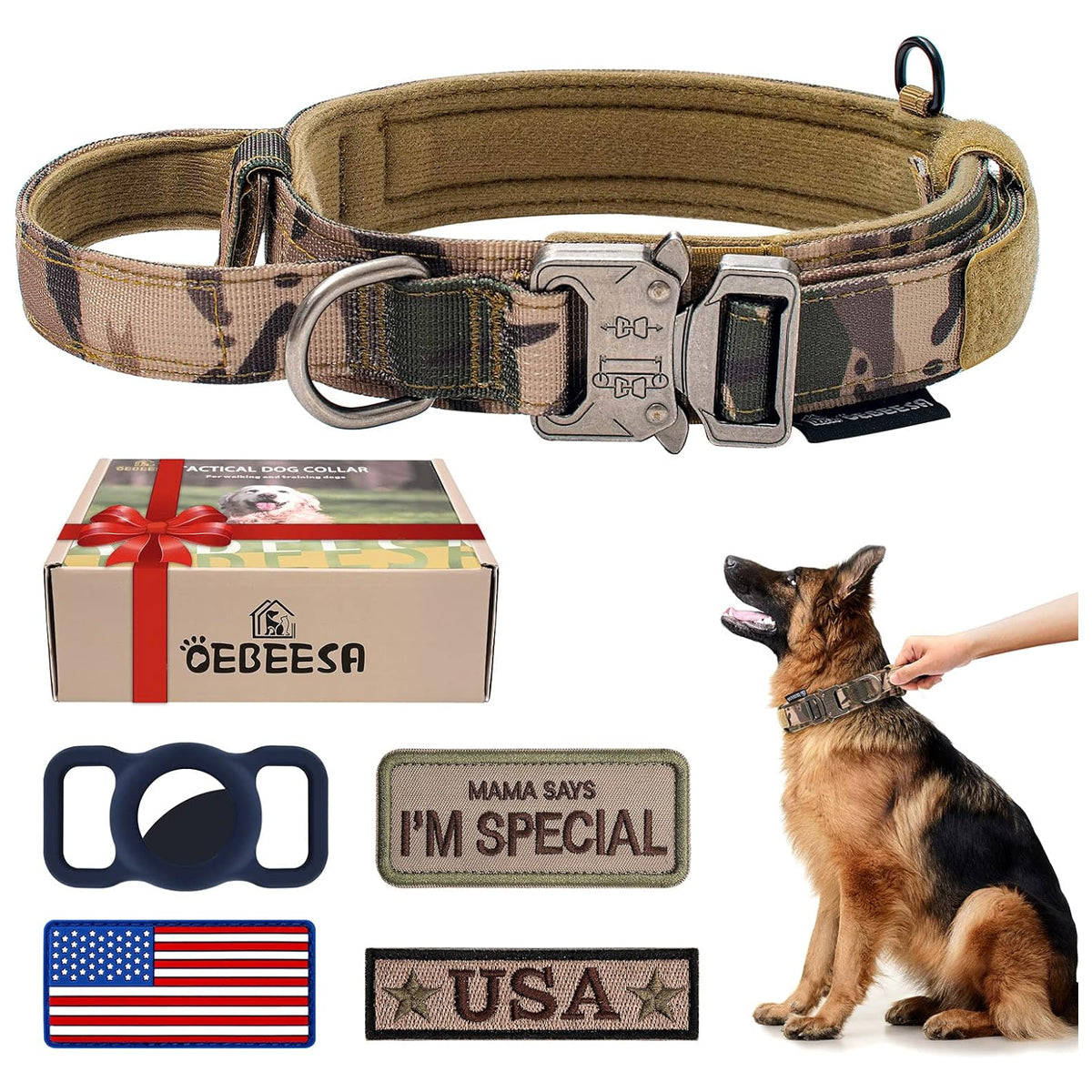 Tactical Dog Collar Adjustable Military Collar