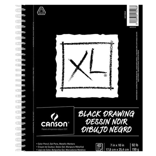 Canson 7"x10" Black Drawing Pad