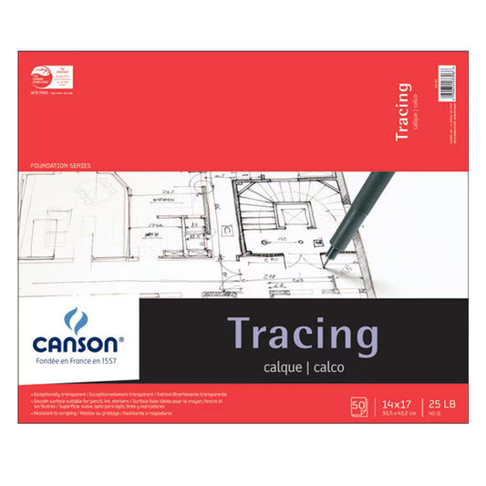 Canson Foundation Series Tracing Paper Pad 14"X17" 50 sheets