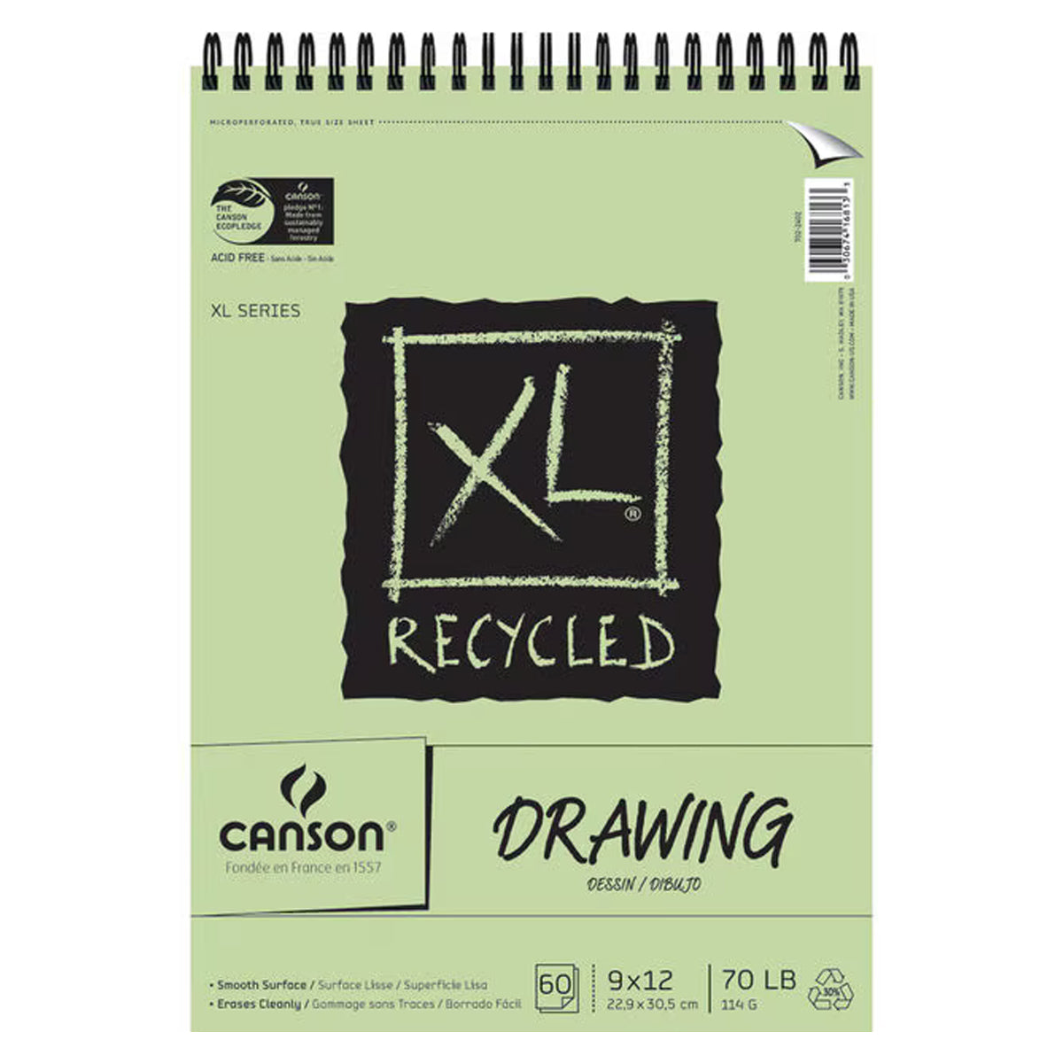 Canson Recycled Drawing Paper Pad 9"X12"