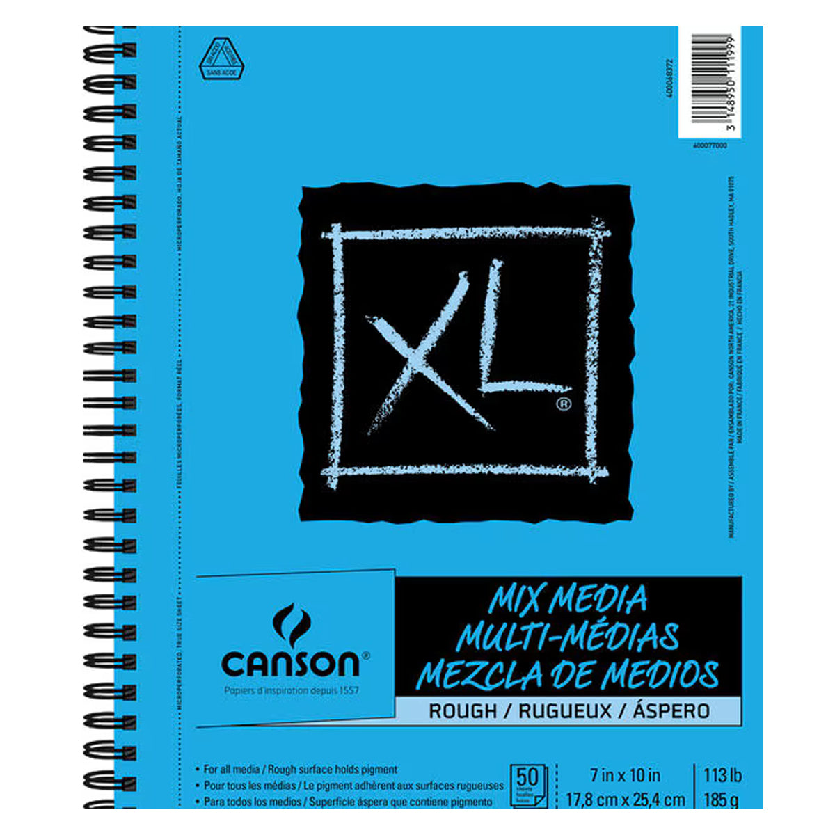 Canson XL 7''x10'' 50 Sheets Spiral Mix Media Rough Pad