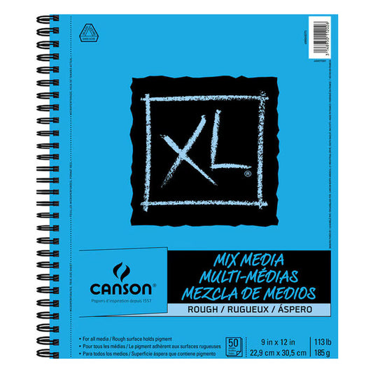 Canson XL 9''x12'' 50 Sheets Spiral Mix Media Rough Pad