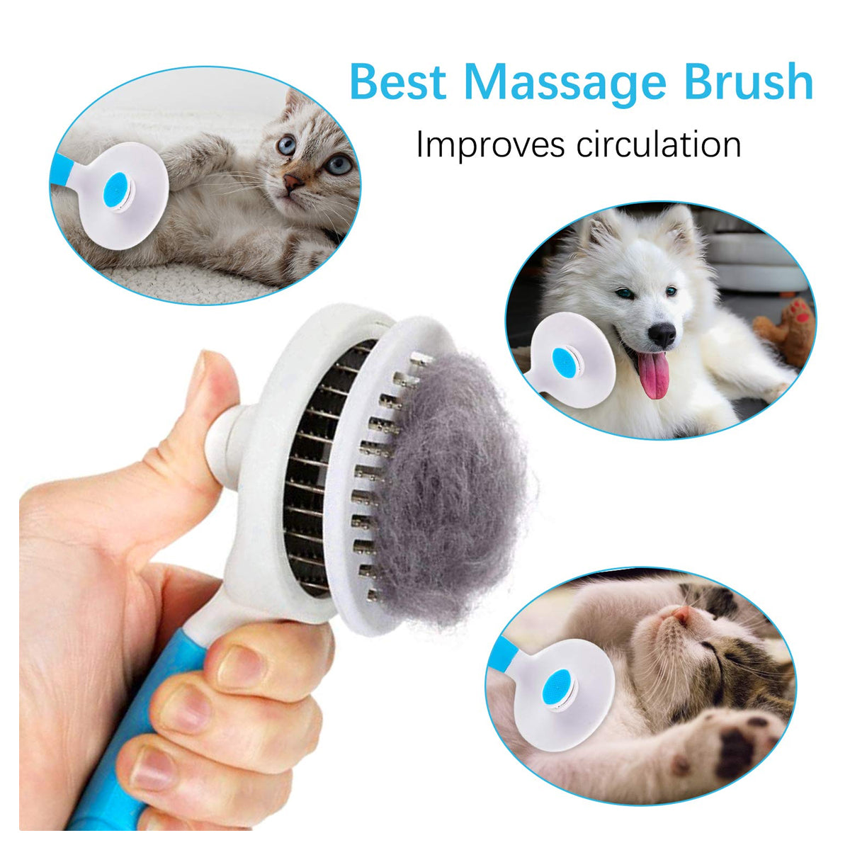 Cat Grooming Brush, Self Cleaning Slicker Brushes for Dogs Cats Pet Grooming Brush