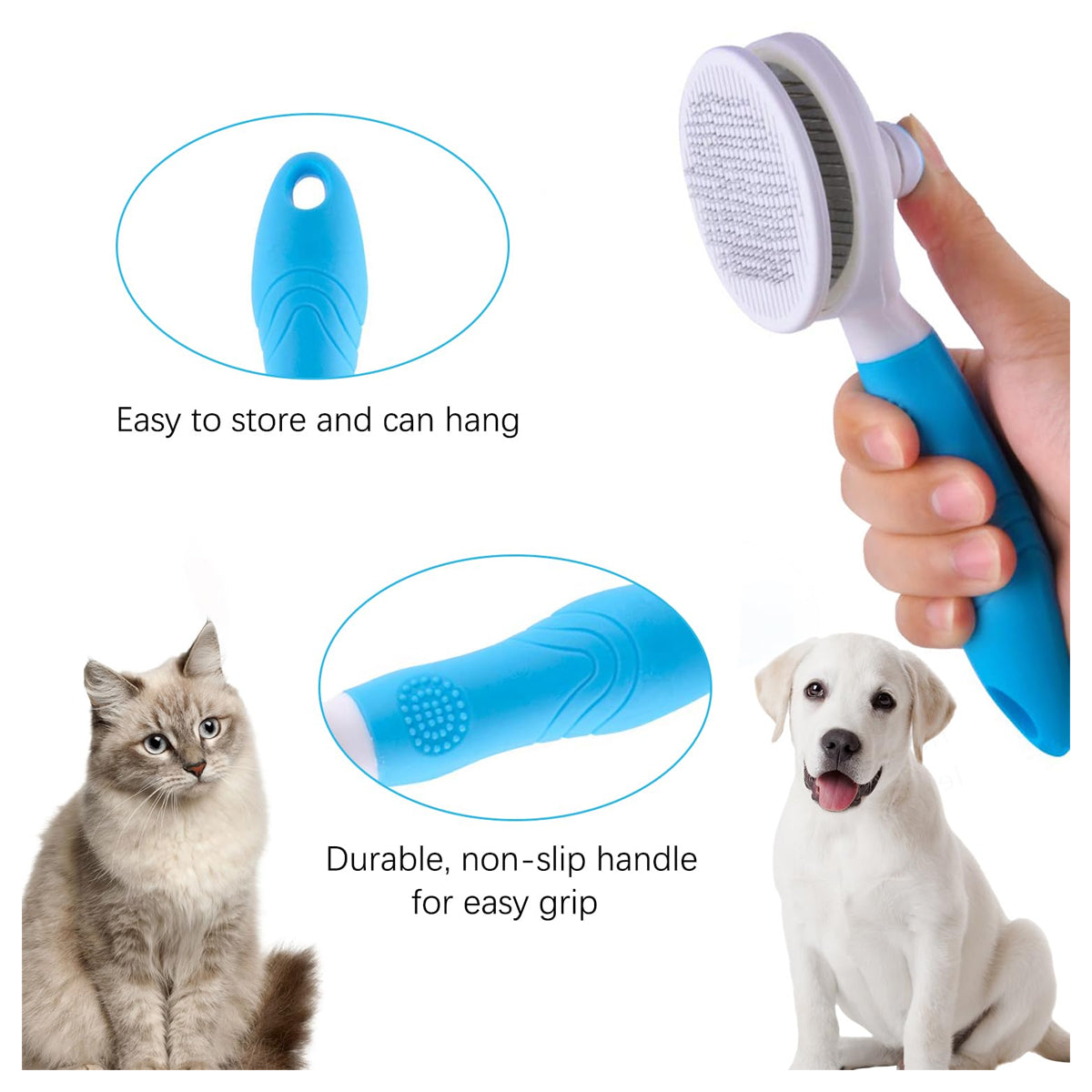 Cat Grooming Brush, Self Cleaning Slicker Brushes for Dogs Cats Pet Grooming Brush