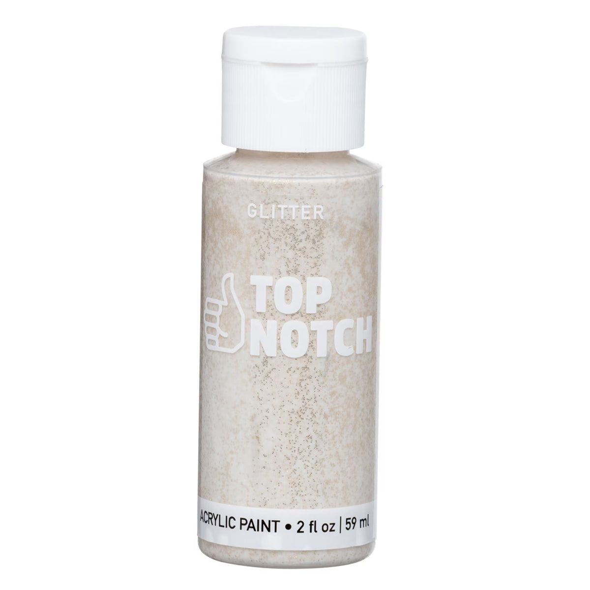 2oz White Glitter Acrylic Craft Paint by Top Notch