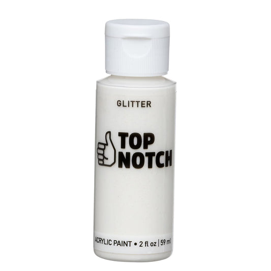 2oz White Glitter Acrylic Craft Paint by Top Notch