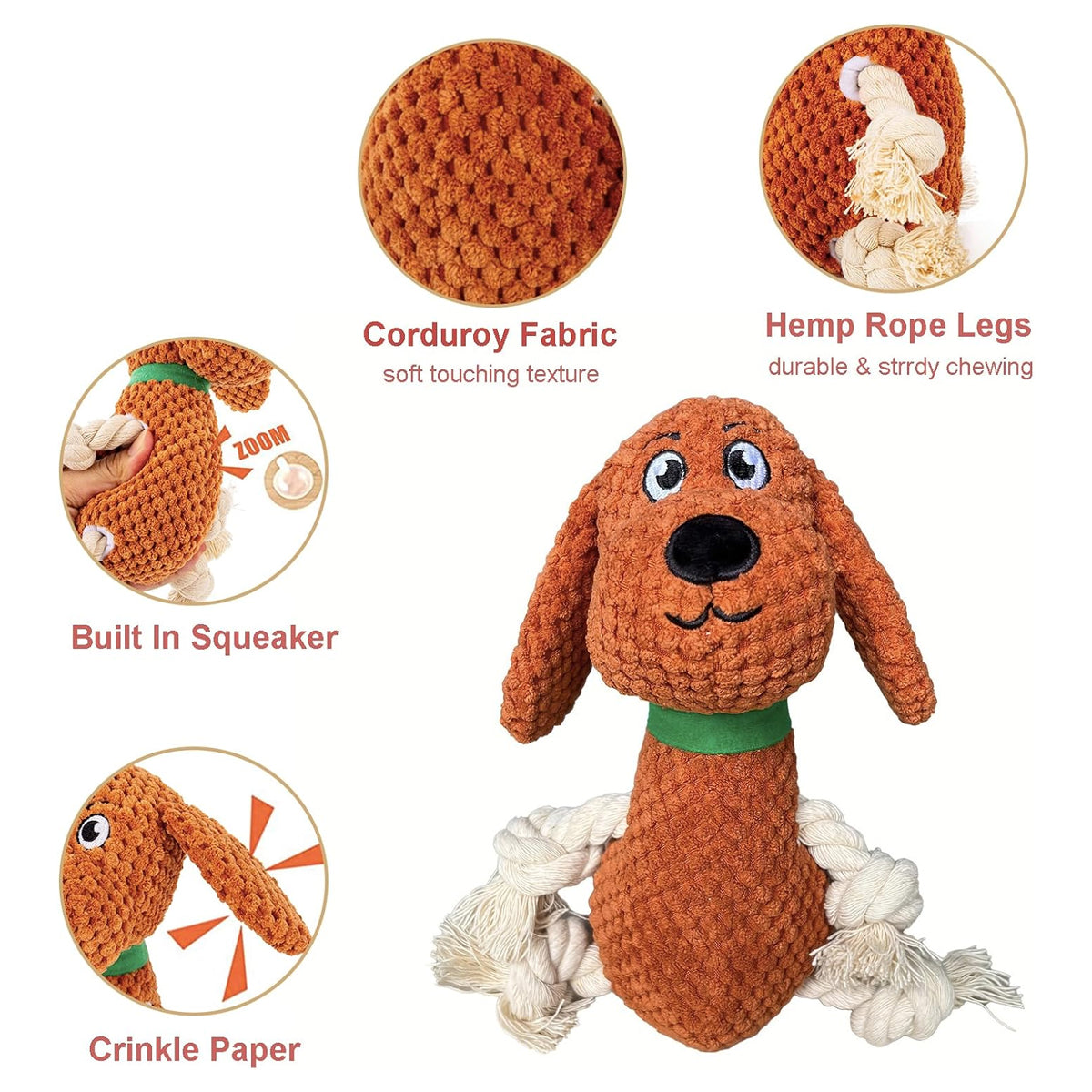 Cute Squeaky Plush Dog Toys for Small, Medium, and Large Dogs - Perfect Pet Birthday Gifts