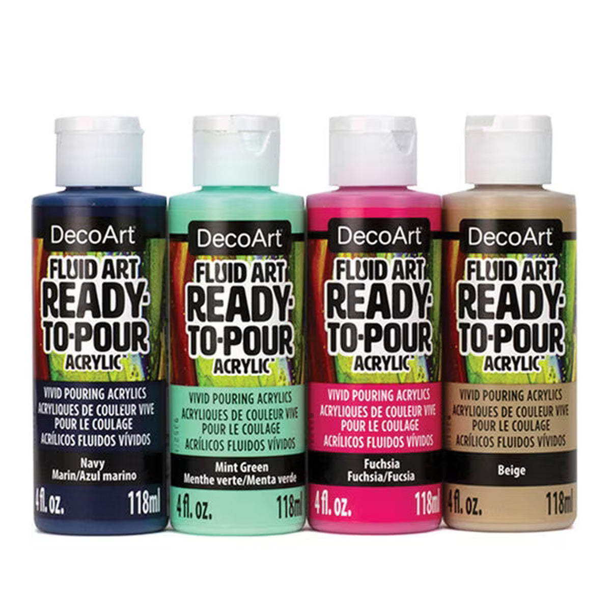 DecoArt 4oz Fluid Art Carnival Acrylic Paint 4ct