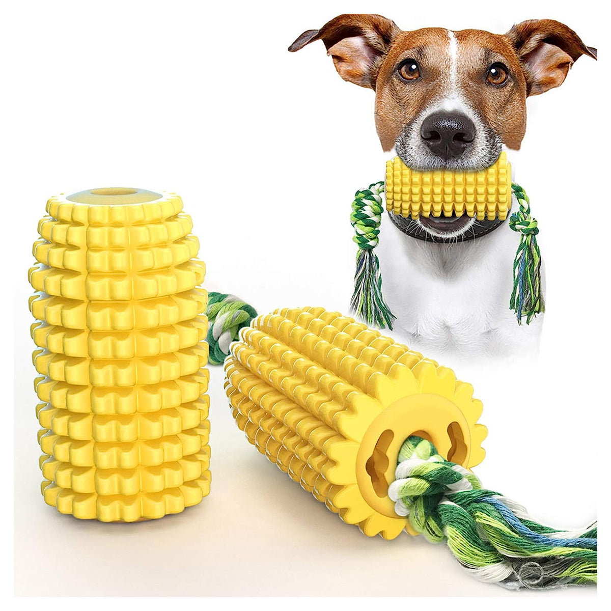 Dog Chew Toys, Puppy Toothbrush Clean Teeth Interactive Corn Toys