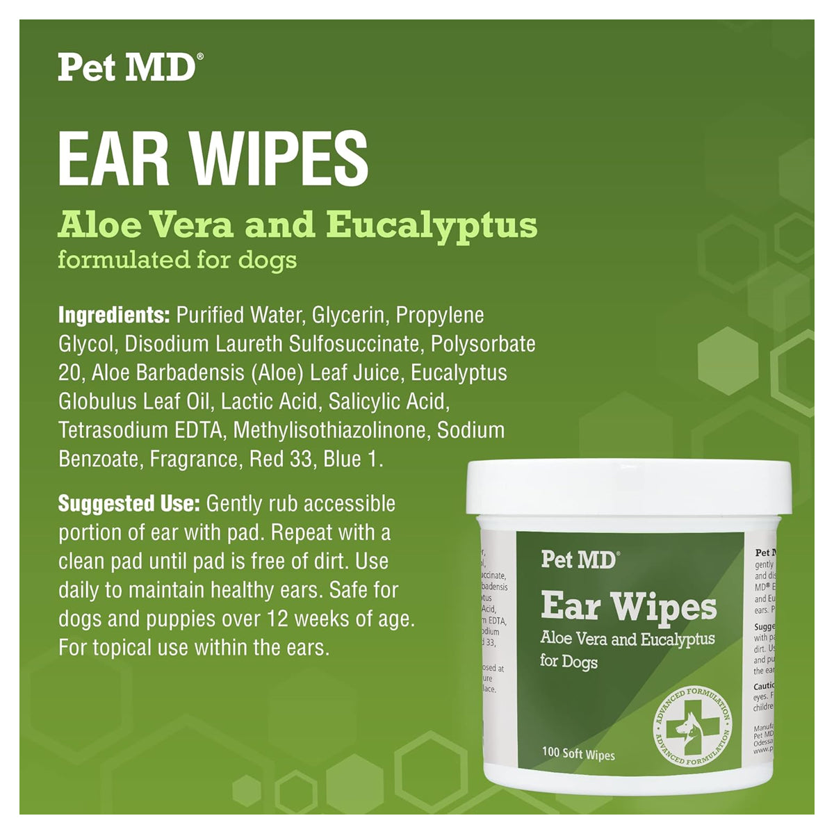 Dog Ear Cleaner Wipes - Otic Cleanser for Dogs to Stop Ear Itching