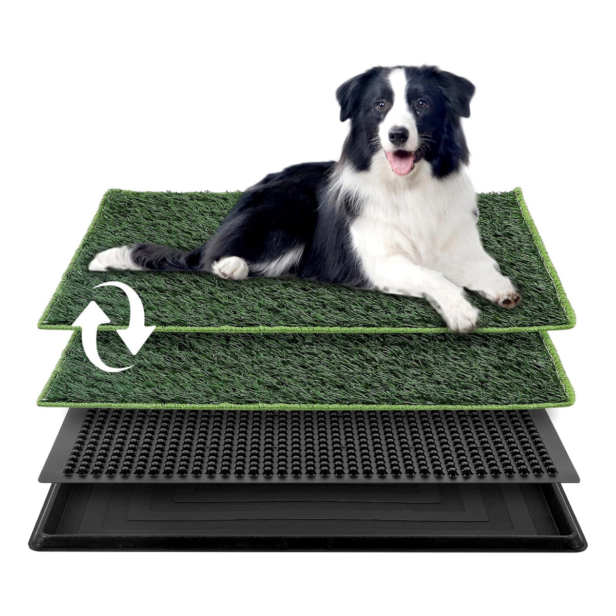 Dog Grass Pad with Tray,2 Pack Replaceable Artificial Grass Puppy Training Pad