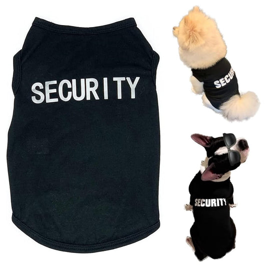 Dog Shirts Security Cat Apparel Costumes for Cosplay，Breathable Pet T-Shirts