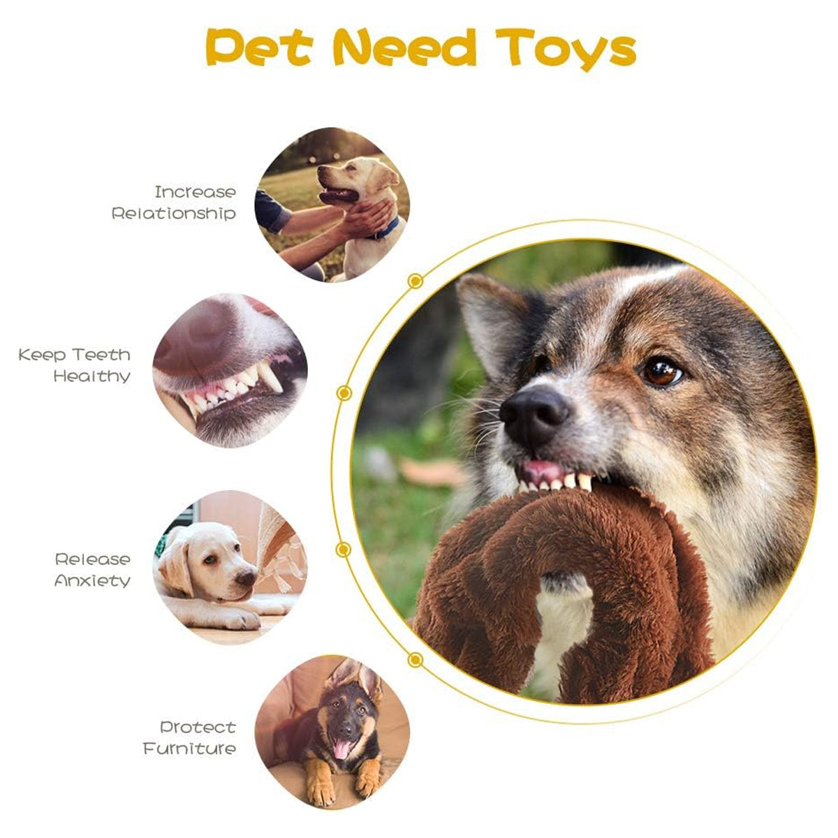 No-Stuffing Dog Squeak Toys: Plush Chew Toy for Small, Medium, and Large Breed Chewers