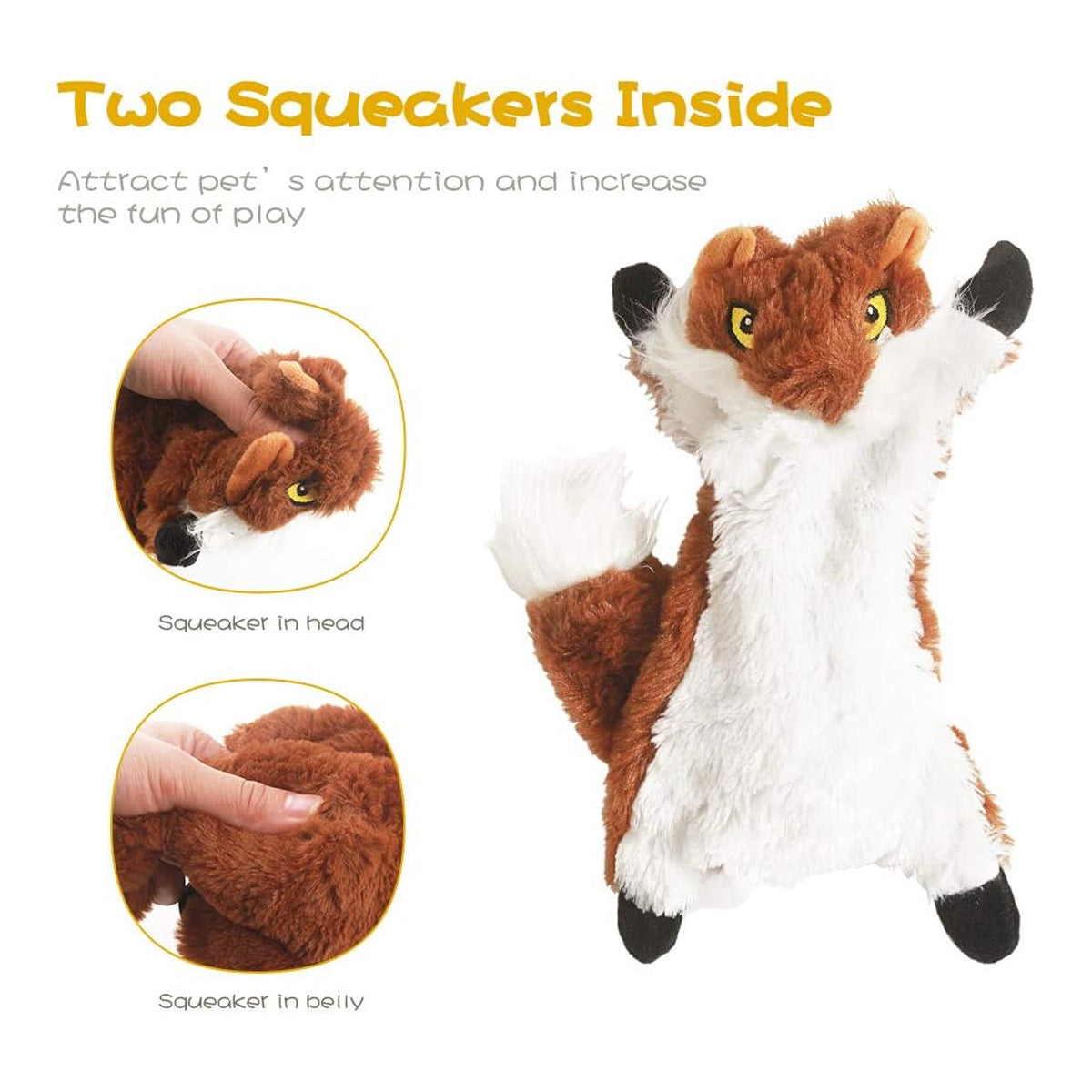 No-Stuffing Dog Squeak Toys: Plush Chew Toy for Small, Medium, and Large Breed Chewers