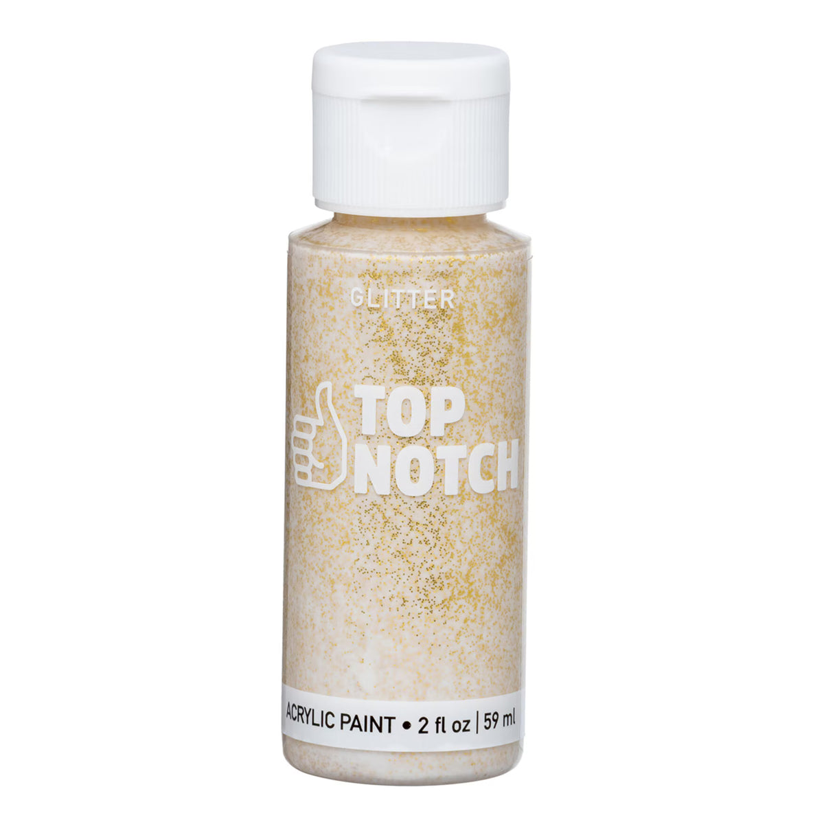 2oz White Glitter Acrylic Craft Paint by Top Notch