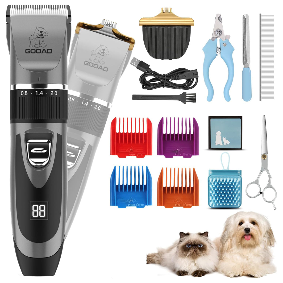 Rechargeable, Cordless Paw Trimmer and Pet Hair Clippers