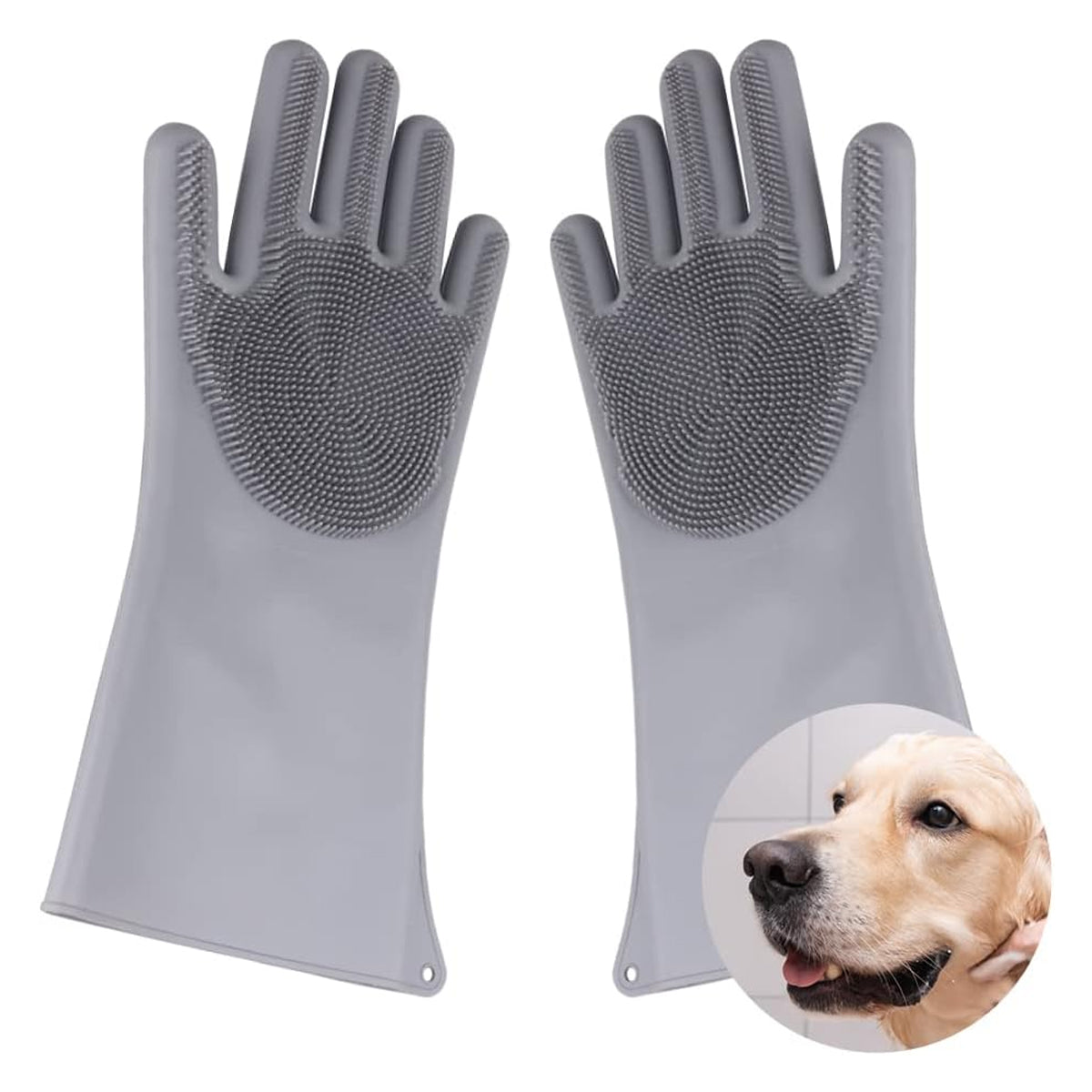 Versatile Pet Grooming Gloves: Shedding, Bathing, and Massaging Tool for Dogs and Cats - Food Grade Silicone, Suitable for Puppies and Kittens