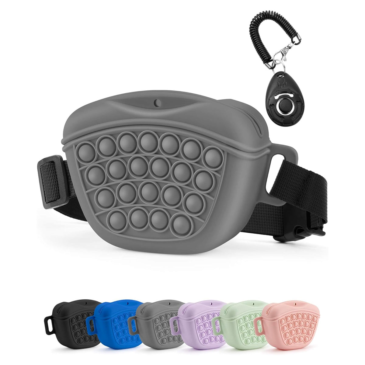 Dog Treat Pouch with Training Clicker 2.0-Upgrade Stronger Magnetic Closure to Avoid Spilling