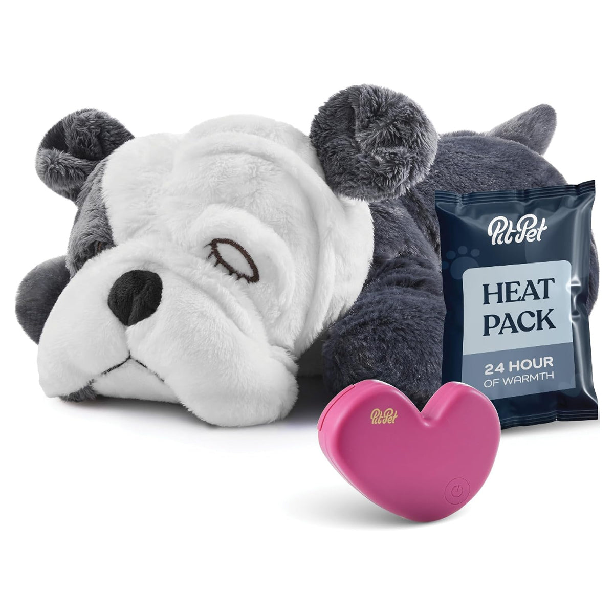 Calming Heartbeat Plush Dog Toy with Anxiety Relief - Includes Disposable Heat Pack