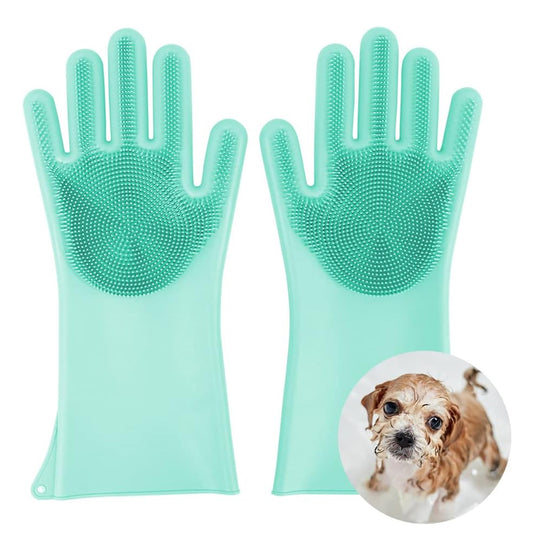 Versatile Pet Grooming Gloves: Shedding, Bathing, and Massaging Tool for Dogs and Cats - Food Grade Silicone, Suitable for Puppies and Kittens