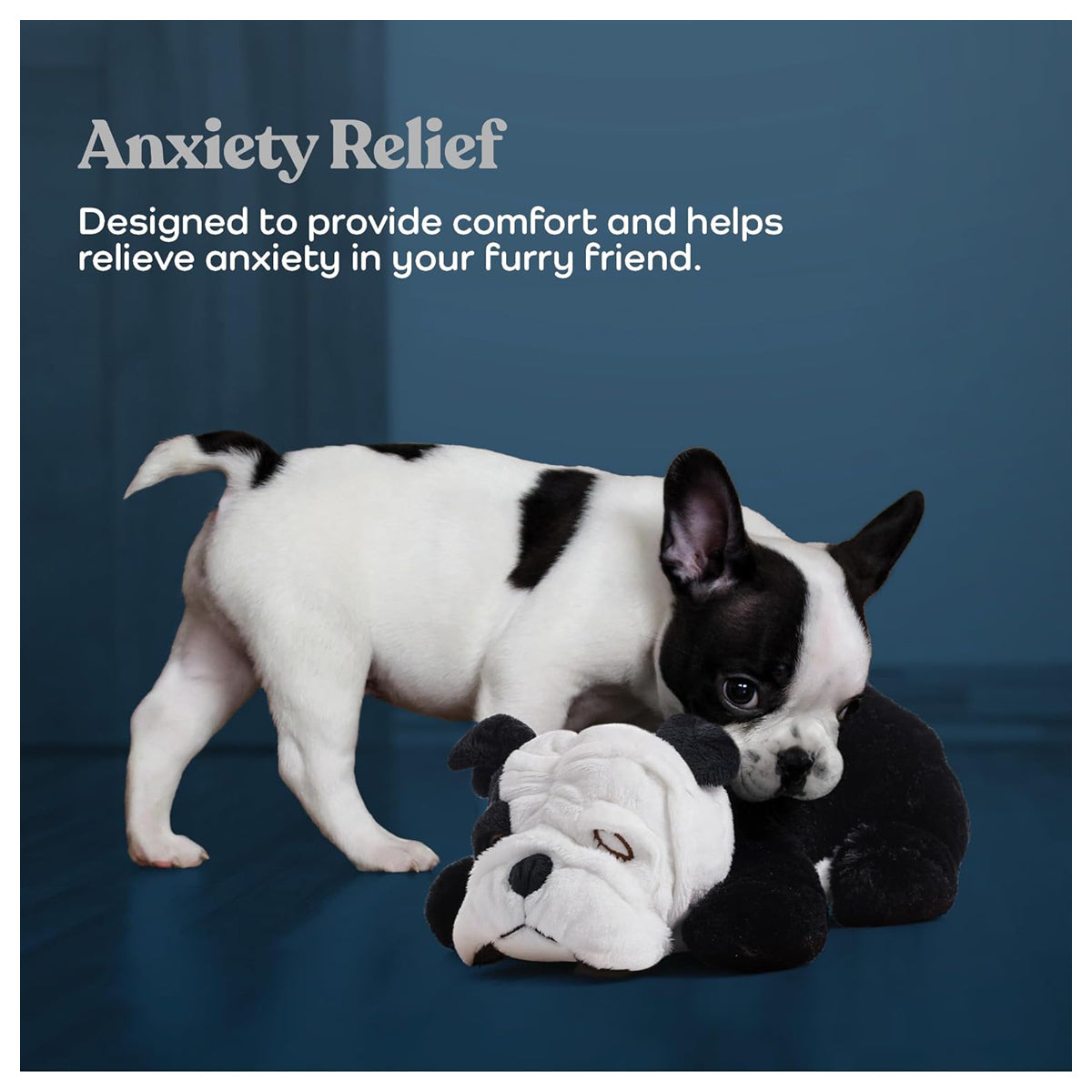 Calming Heartbeat Plush Dog Toy with Anxiety Relief - Includes Disposable Heat Pack