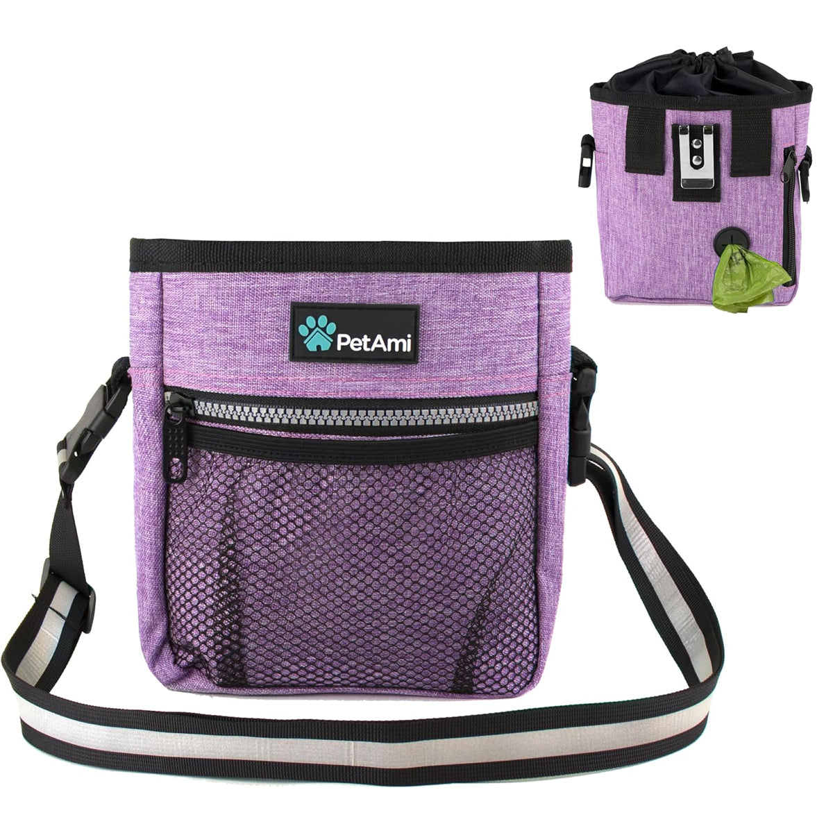 Dog Treat Pouch | Dog Training Pouch Bag with Waist Shoulder Strap, Poop Bag Dispenser