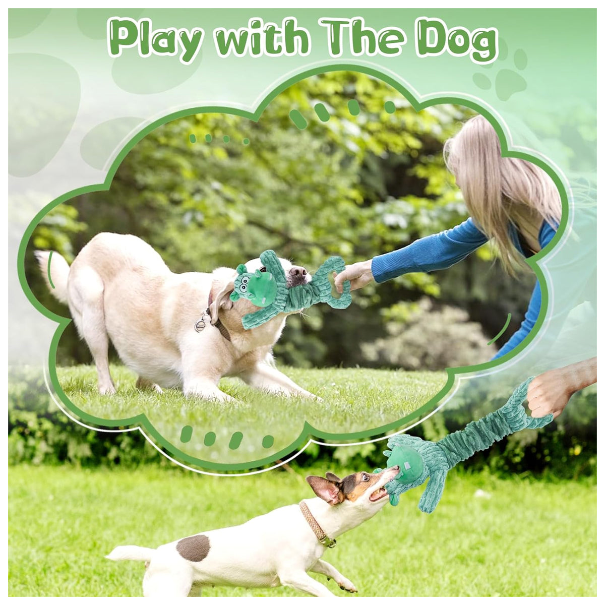 Soft Plush Squeaky Dog Toys for Small, Medium, and Large Pets - Ideal for Indoor Tug of War Play