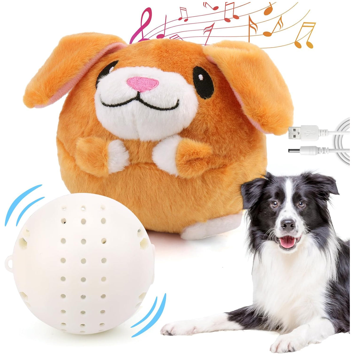 Mity Rain Interactive Dog Ball Toy - Automatic Rolling, Jumping, Vibrating, and Wiggling Fun for Pets